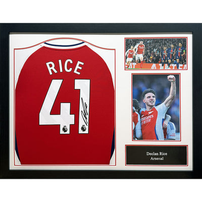 Arsenal FC Rice Signed Shirt (Framed) - Gift Arch