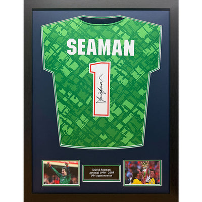 Arsenal FC Seaman Signed Shirt (Framed) - Gift Arch