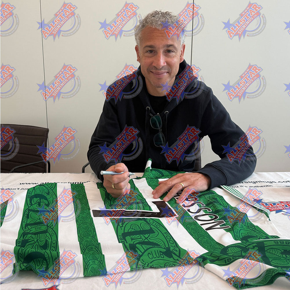 Celtic FC 1996 Larsson Signed Shirt (Framed) - Gift Arch