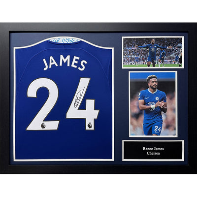 Chelsea FC James Signed Shirt (Framed) - Gift Arch