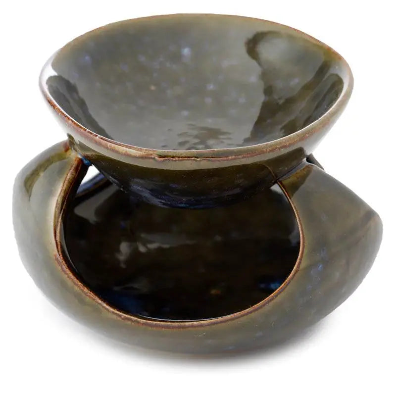 Abstract Dark Mottled Ceramic Oil Burner - Oil Burners & Wax Melt Burners