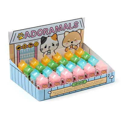 Adoramals Lip Balm in a Milk Carton Shaped Holder - Lip Balm & Lip Gloss