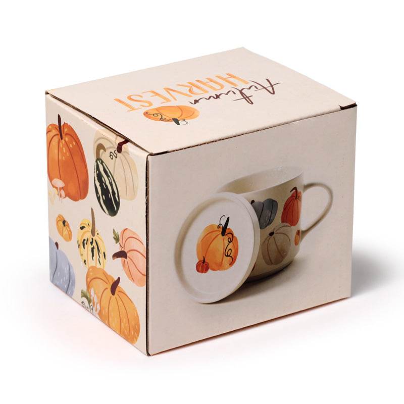 Autumn Harvest Porcelain Mug & Coaster Lid Set - Gift Arch