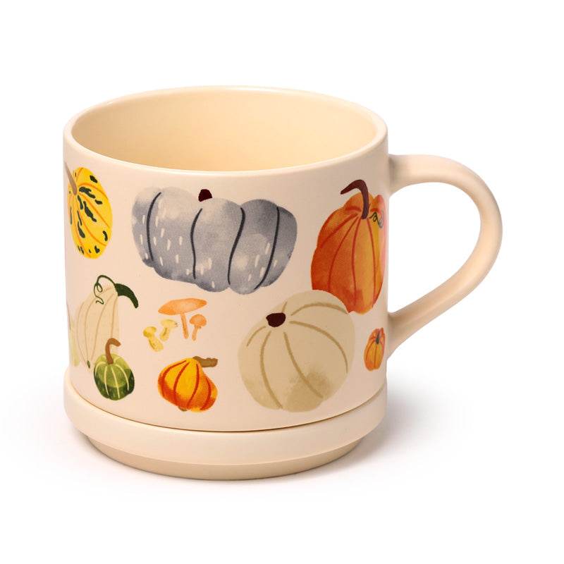 Autumn Harvest Porcelain Mug & Coaster Lid Set - Gift Arch