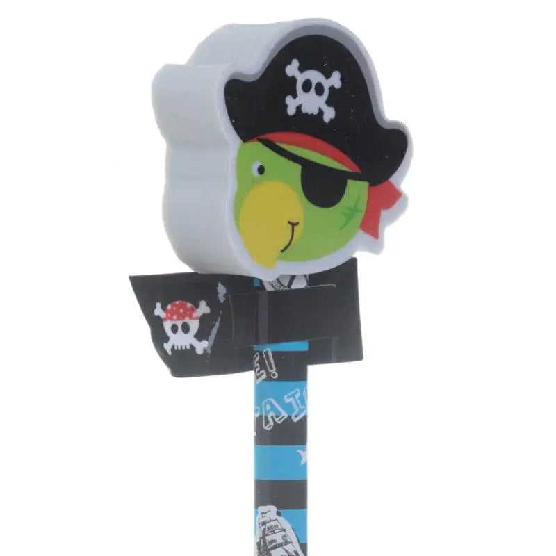 Aye Aye Captain Pirate Pencil & Eraser Topper - Pirate Gifts & Toys
