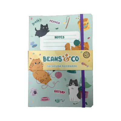 Beans & Co Cats Recycled Paper Notepad - Cat Gifts & Collectables