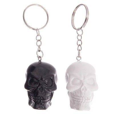 Black & White Skull Keyring - Gothic Fantasy Skulls & Skeletons