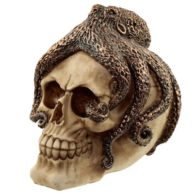 Bronze Octopus Skull Ornament - Gothic Fantasy Skulls & Skeletons