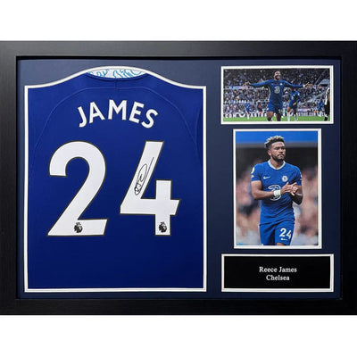 Chelsea FC James Signed Shirt (Framed)