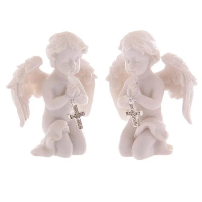 Cherub Praying with Bejewelled Cross - Angels & Cherubs