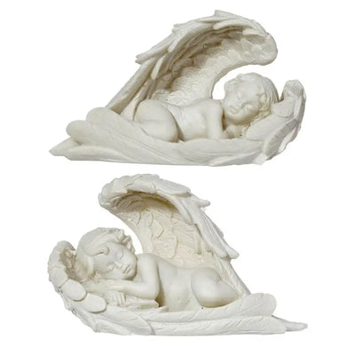 Cherub Sleeping Long Wings - Angels & Cherubs