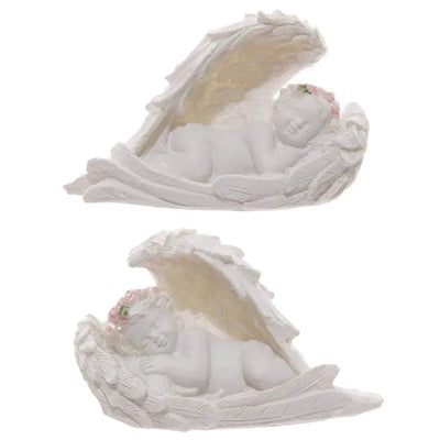 Cherubs Sleeping in Wings with Pink Roses - Angels & Cherubs