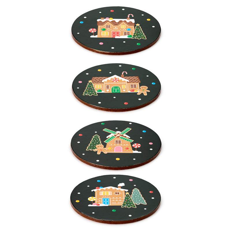 Christmas Baker Street Set of 4 Cork Coasters - Gift Arch