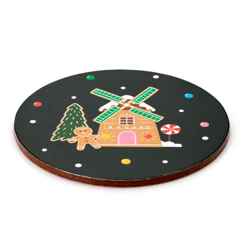 Christmas Baker Street Set of 4 Cork Coasters - Gift Arch