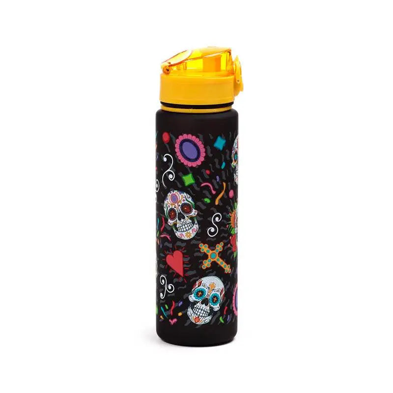 Day of the Dead Pop Top 600ml Shatterproof Bottle - Day of the Dead Skulls