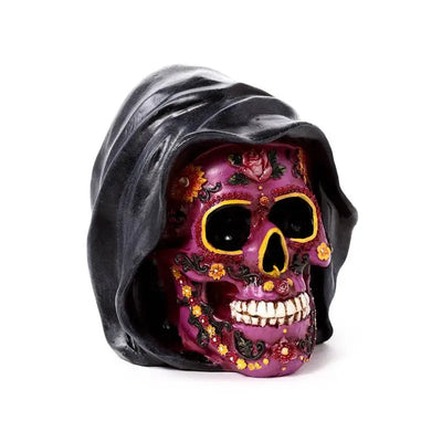 Day of the Dead Purple Skull with Hood - Day of the Dead Skulls