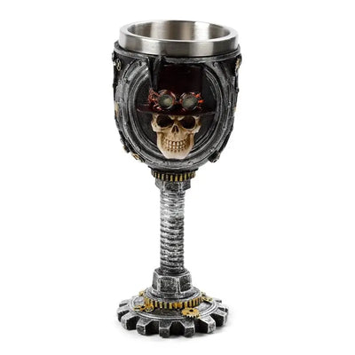 Decorative Steampunk Skull Goblet - Gothic Fantasy Skulls & Skeletons