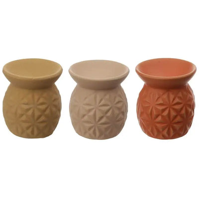 Eden Ceramic Oil Burner with Embossed Triangle Pattern - Oil Burners & Wax Melt Burners