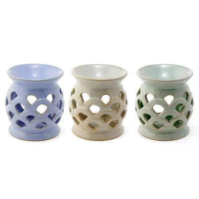 Eden Scallop Cut out Ceramic Oil Burner - Oil Burners & Wax Melt Burners