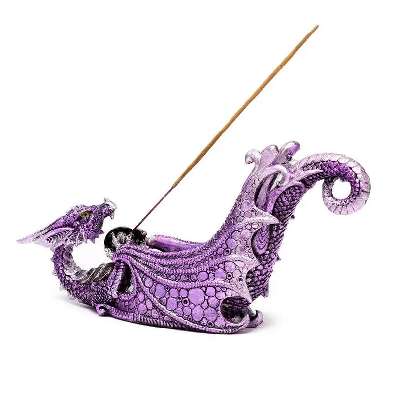 Enchanted Nightmare Crystal Orb Wing Shaped Ashcatcher Incense Stick Burner - Incense Burners & Ash Catchers