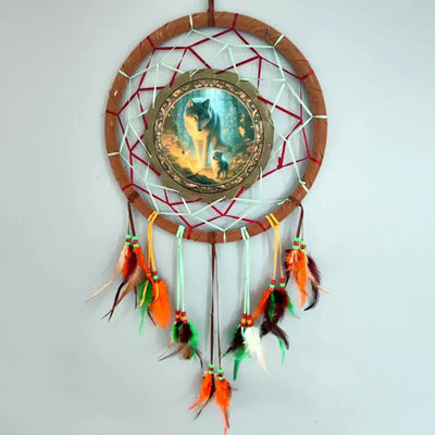 Fairy Dream Wolf & Cub Dreamcatcher 33cm - Dreamcatchers