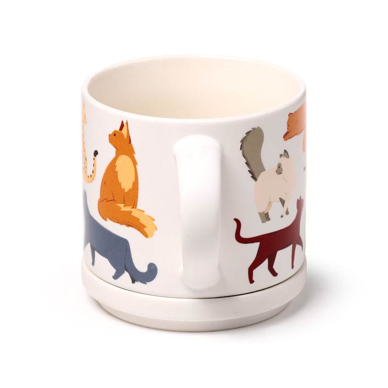 Feline Fine Cats (New) Porcelain Mug & Coaster Lid Set - Gift Arch