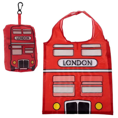 Foldable Reusable Shopping Bag London Icons Red Routemaster Bus - Reusable Shopping & Storage Bags