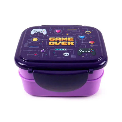 Game Over Clip Lock Stacked Bento Lunch Box with Cutlery - Lunch Boxes & Snack Pots