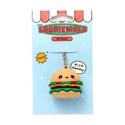 Hammy the Burger Foodiemals 3D PVC Keyring - Fast Food