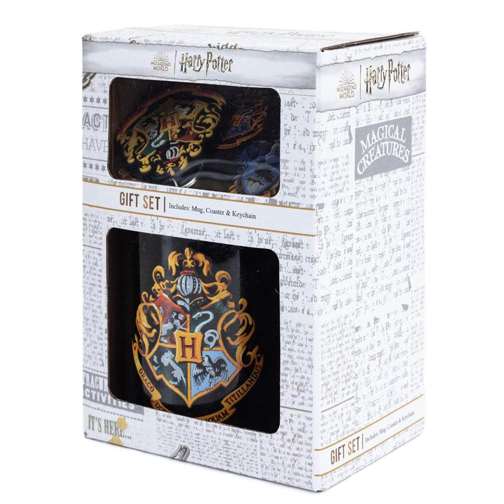 Harry Potter Colourful Crest Mug & Coaster Set - Gift Arch