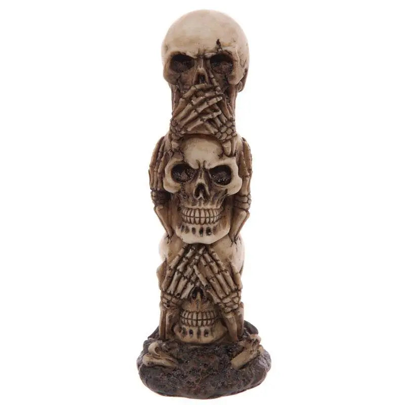 Hear No Speak No See No Evil Skull Totem Decoration - Gothic Fantasy Skulls & Skeletons