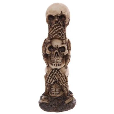 Hear No Speak No See No Evil Skull Totem Decoration - Gothic Fantasy Skulls & Skeletons