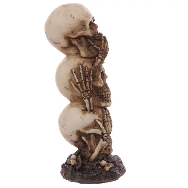 Hear No Speak No See No Evil Skull Totem Decoration - Gothic Fantasy Skulls & Skeletons