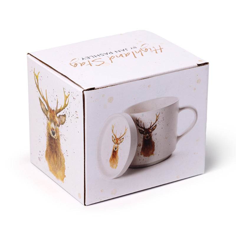 Jan Pashley Stag Porcelain Mug & Coaster Lid Set - Gift Arch