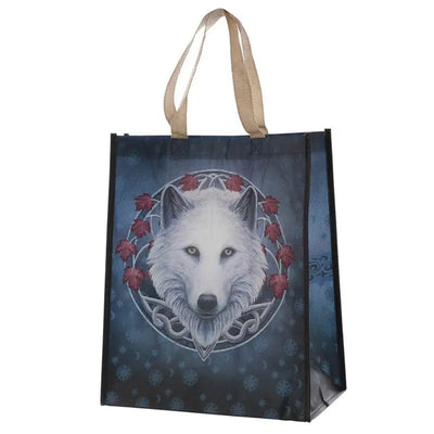 Lisa Parker Guardian of the Fall Wolf Reusable Shopping Bag - Lisa Parker Designs