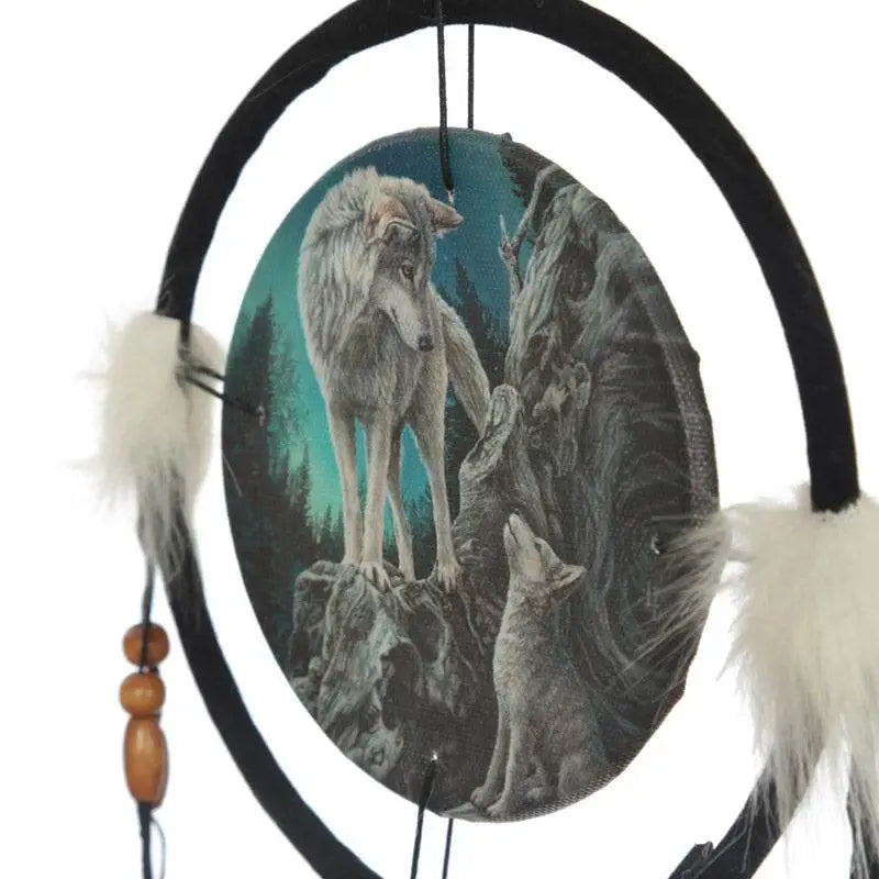 Lisa Parker Guidance Wolf Design Dreamcatcher 16cm - Lisa Parker Designs