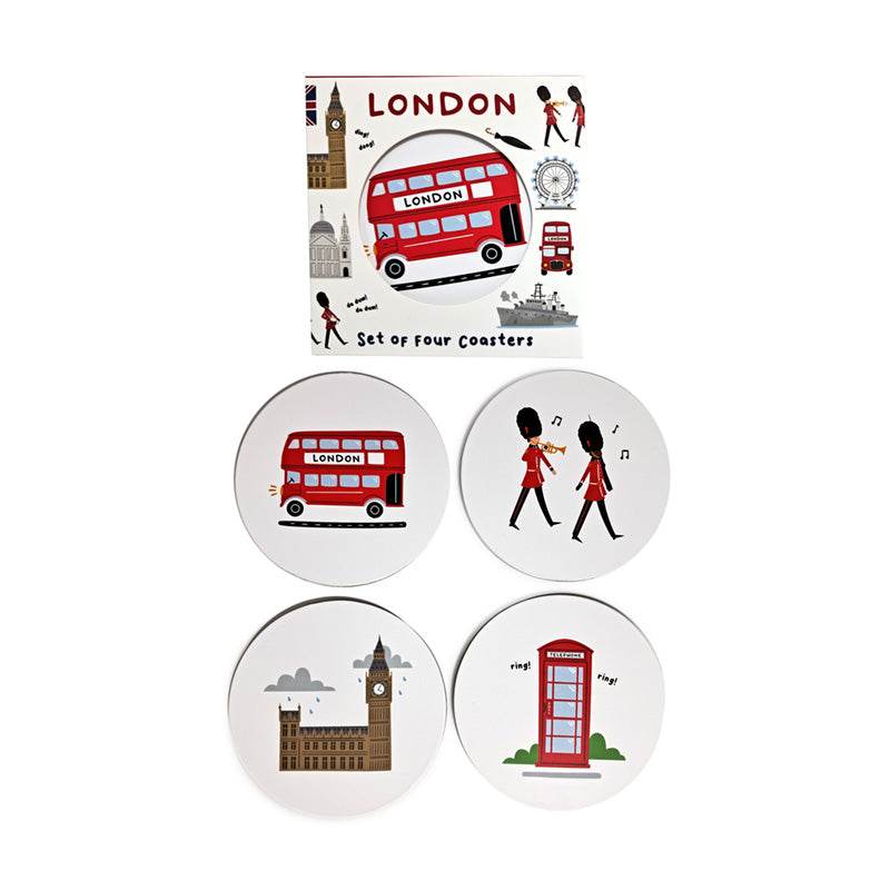 London Souvenir Set of 4 Cork Coasters - Gift Arch
