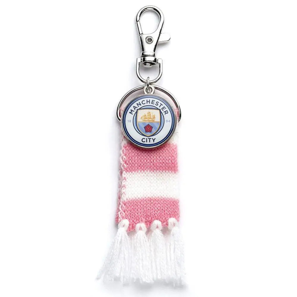 Manchester City FC Pink Bar Scarf Bag Charm