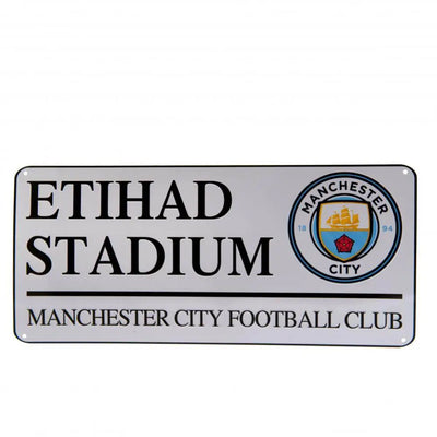 Manchester City FC White Street Sign