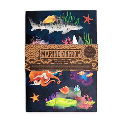 Marine Kingdom Recycled Paper A5 Notebook - Sealife & Aquarium