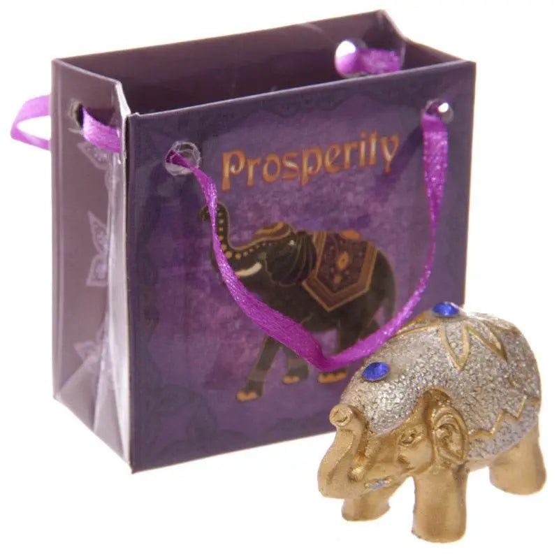 Metallic Glitter Lucky Elephant in a Mini Gift Bag - Buddha & Ganesh