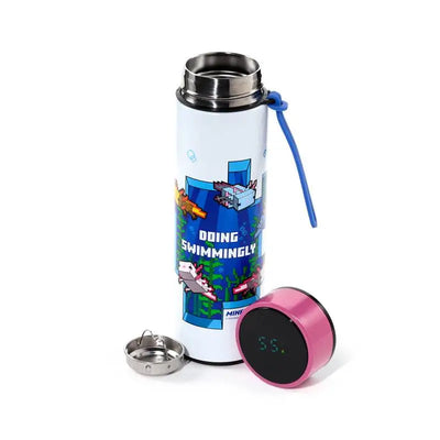 Minecraft Axolotl Hot & Cold Digital Thermometer Bottle - Water Bottles & Flasks