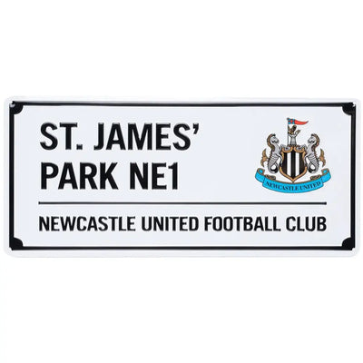 Newcastle United FC White Street Sign