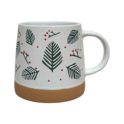 Pine Sprigs & Berries Tapered Stoneware Mug - Gift Arch
