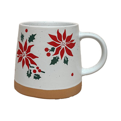 Poinsettia Tapered Stoneware Mug - Gift Arch