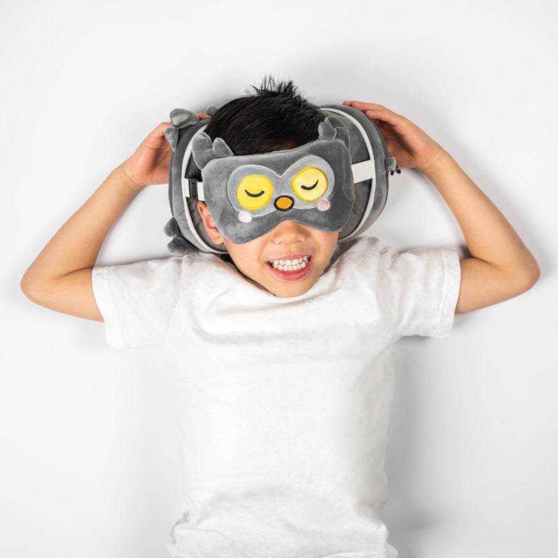 Relaxeazzz Adoramals Winston the Owl Plush Travel Pillow & Eye Mask - Gift Arch