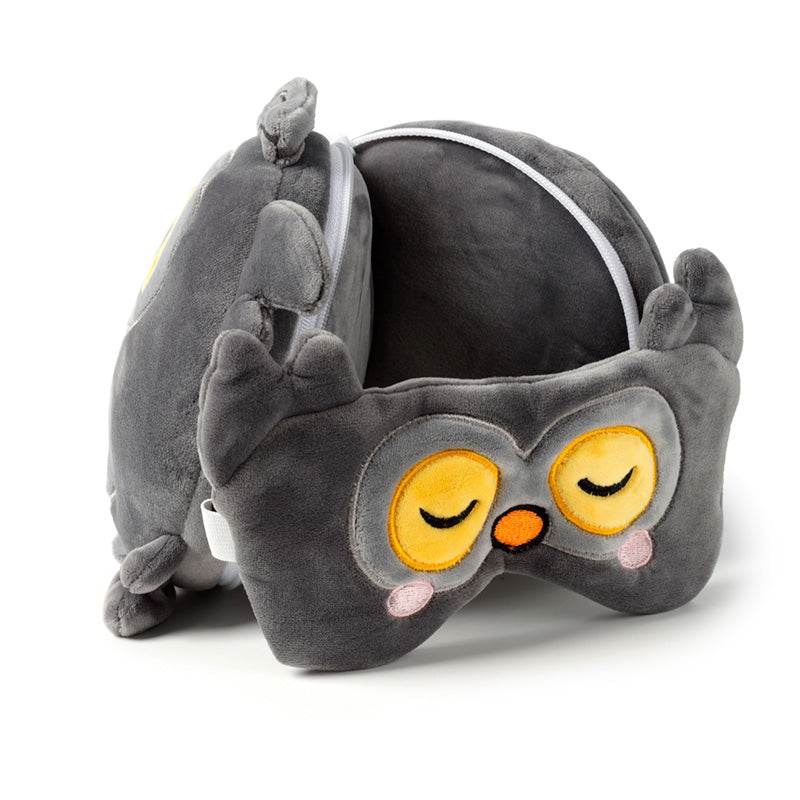 Relaxeazzz Adoramals Winston the Owl Plush Travel Pillow & Eye Mask - Gift Arch