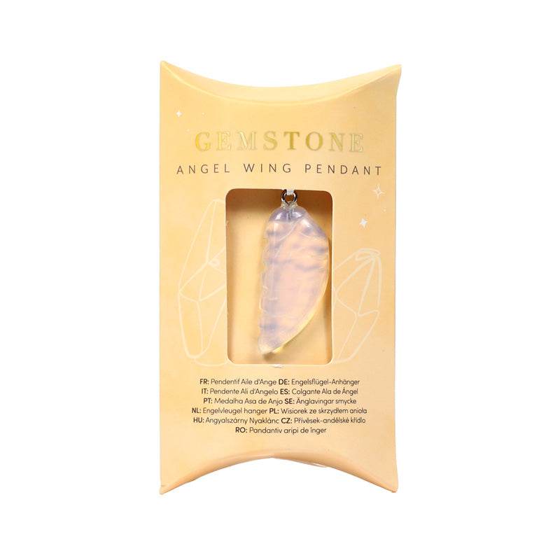Healing Stone Gemstone Angel Wing Shaped Pendant - Gift Arch