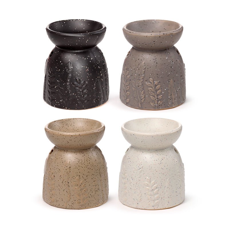 Eden Stone Effect Embossed Fern Ceramic Oil & Wax Melt Burner - Gift Arch