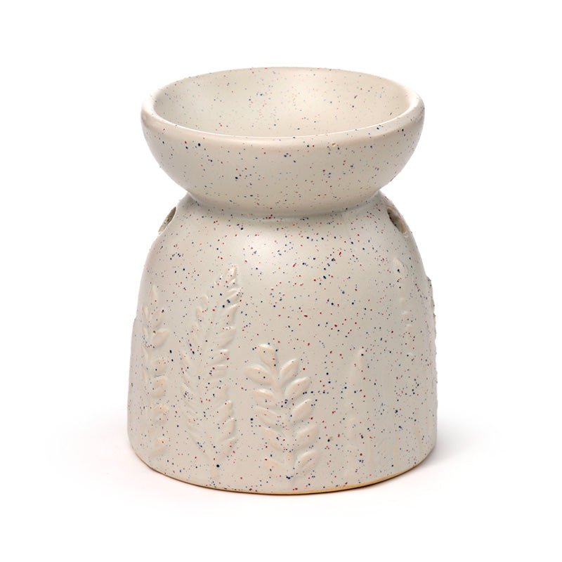 Eden Stone Effect Embossed Fern Ceramic Oil & Wax Melt Burner - Gift Arch